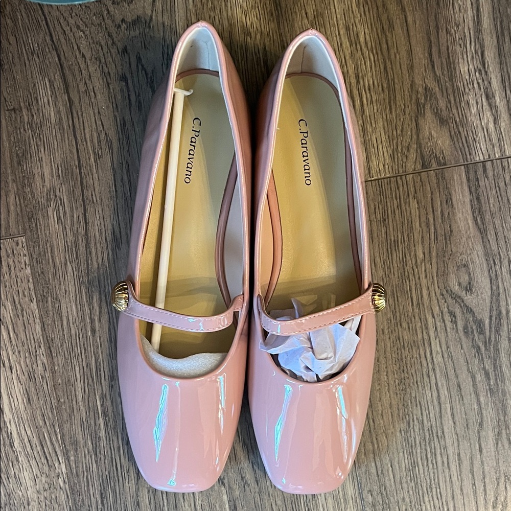 C. Paravano Women's Pink Patent Flats